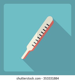Flat modern design with shadow  Icon thermometer