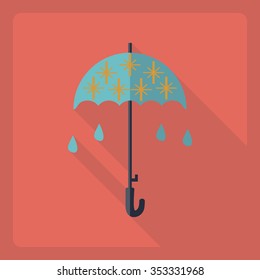 Flat modern design with shadow  Icon snow umbrella