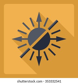 Flat modern design with shadow  Icon wind direction