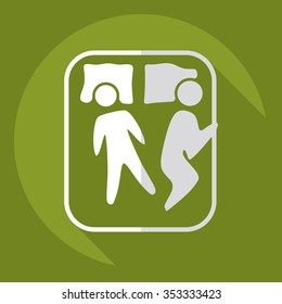 Flat modern design with shadow  Icon sleeping