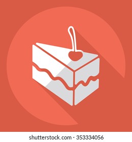 Flat modern design with shadow  Icon cake
