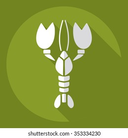 Flat modern design with shadow  Icon lobster