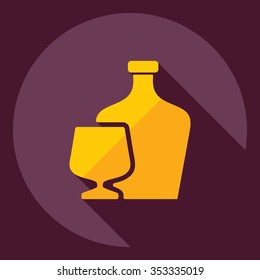 Flat modern design with shadow  Icon cognac