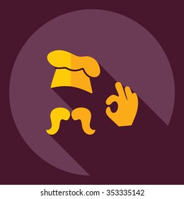 Flat modern design with shadow  Icon cook