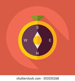 Flat modern design with shadow Icon  compass