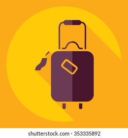Flat modern design with shadow  Icon suitcase