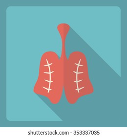 Flat modern design with shadow  Icon lungs