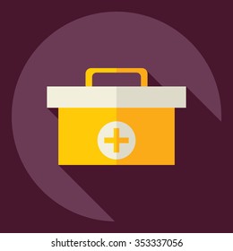Flat modern design with shadow  Icon doctor's bag