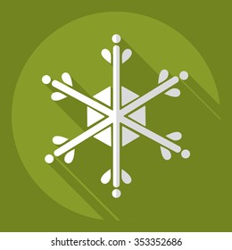 Flat modern design with shadow  Icon snowflake
