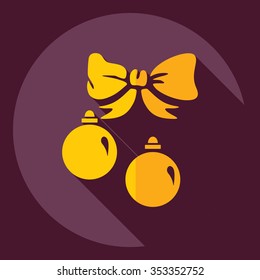 Flat modern design with shadow  Icon Christmas decoration