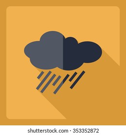 Flat modern design with shadow  Icon rain
