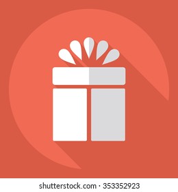 Flat modern design with shadow  Icon Christmas gift 