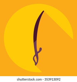 Flat modern design with shadow  Icon sword