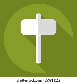 Flat modern design with shadow  Icon hammer