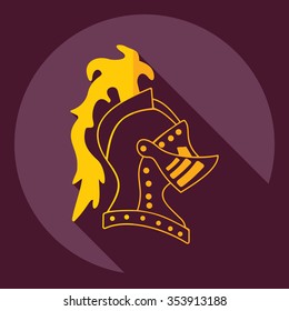 Flat modern design with shadow  Icon Helm knight