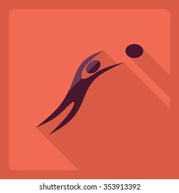 Flat modern design with shadow  Icon stick figure