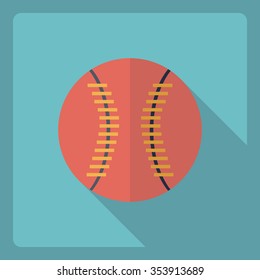 Flat modern design with shadow  Icon baseball