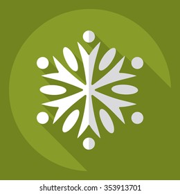 Flat modern design with shadow  Icon snowflake