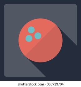 Flat modern design with shadow  Icon bowling