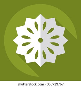 Flat modern design with shadow  Icon snowflake