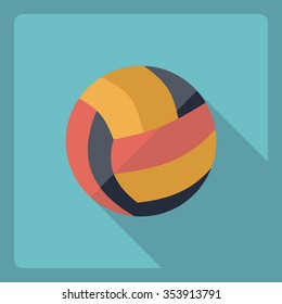 Flat modern design with shadow  Icon volleyball