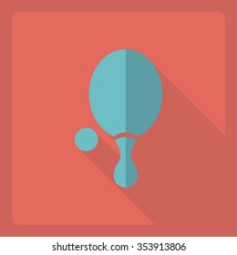 Flat modern design with shadow  Icon table tennis