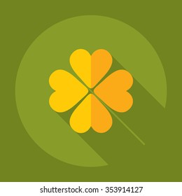 Flat modern design with shadow Icon  clover