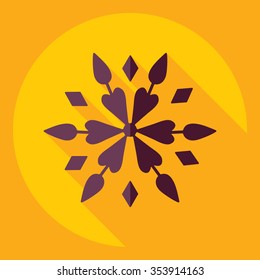 Flat modern design with shadow  Icon snowflake