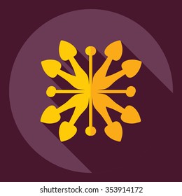 Flat modern design with shadow  Icon snowflake