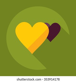 Flat modern design with shadow Icon  heart