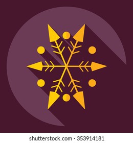 Flat modern design with shadow  Icon snowflake