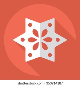 Flat modern design with shadow  Icon snowflake
