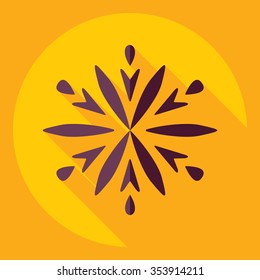 Flat modern design with shadow  Icon snowflake
