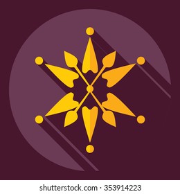 Flat modern design with shadow  Icon snowflake