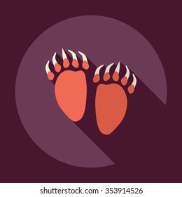 Flat modern design with shadow Icon  bear trail