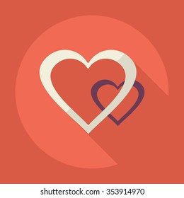 Flat modern design with shadow Icon  heart