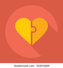 Flat modern design with shadow Icon  heart