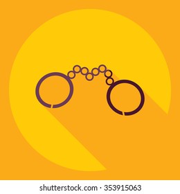 Flat modern design with shadow  Icon handcuffs