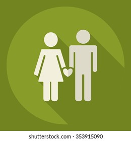 Flat modern design with shadow  Icon couple in love