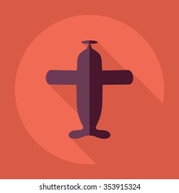 Flat modern design with shadow Icon  plane aircraft