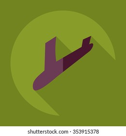 Flat modern design with shadow Icon  plane aircraft