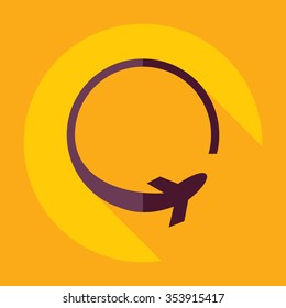 Flat modern design with shadow Icon  plane aircraft