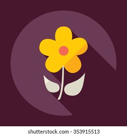 Flat modern design with shadow Icon  flower