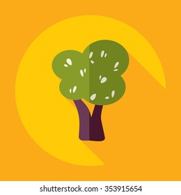 Flat modern design with shadow Icon  tree