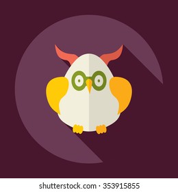 Flat modern design with shadow Icon  owl