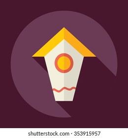 Flat modern design with shadow Icon  bird house