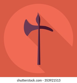 Flat modern design with shadow  Icon battle Axe