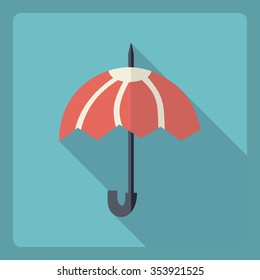 Flat modern design with shadow  Icon umbrella