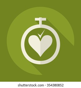 Flat modern design with shadow  Icon healthy heart