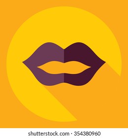 Flat modern design with shadow  Icon lipstick